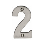 M Marcus Heritage Brass Numeral 2 - Face Fix 76mm Heavy font